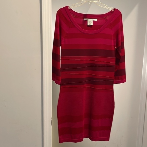 Max Studio Sweater Dress Size M Multicolor Stripes Business Feminine Effortless - Picture 4 of 14